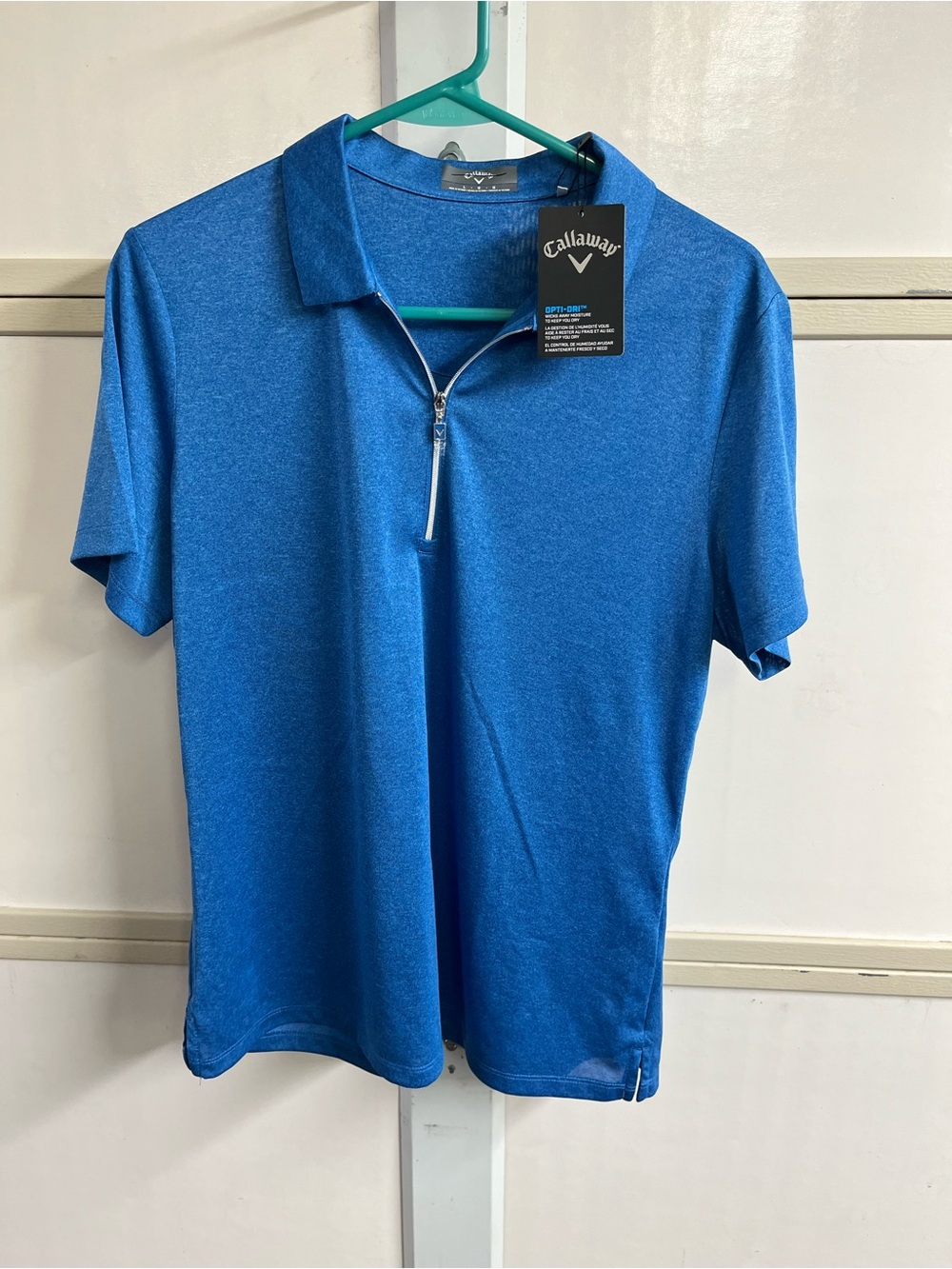 Callaway Blue Short-Sleeve Quarter-Zip Golf Polo